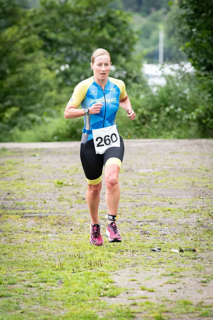A Beastie competitor running through Balloch Castle Country Park