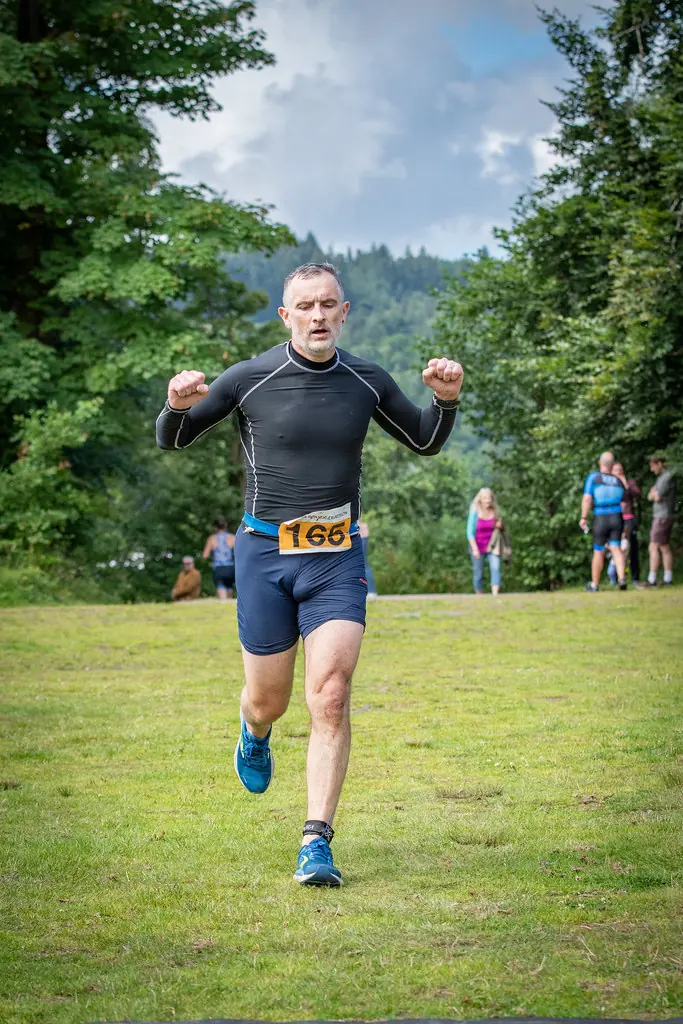 A Beastie competitor running towards the finish